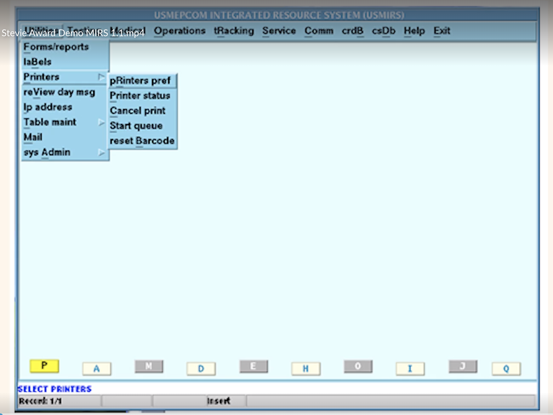 Legacy MIRS interface